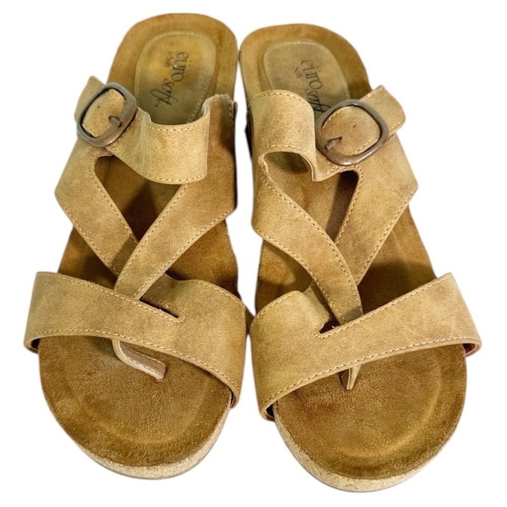 Stylish Tan Strappy Wedge Sandals “Emory” Size 10 - Picture 3 of 11